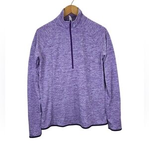 Under Armour Heat Gear Long Sleeve Half Zip Athletic Sweater Womens Purple MD